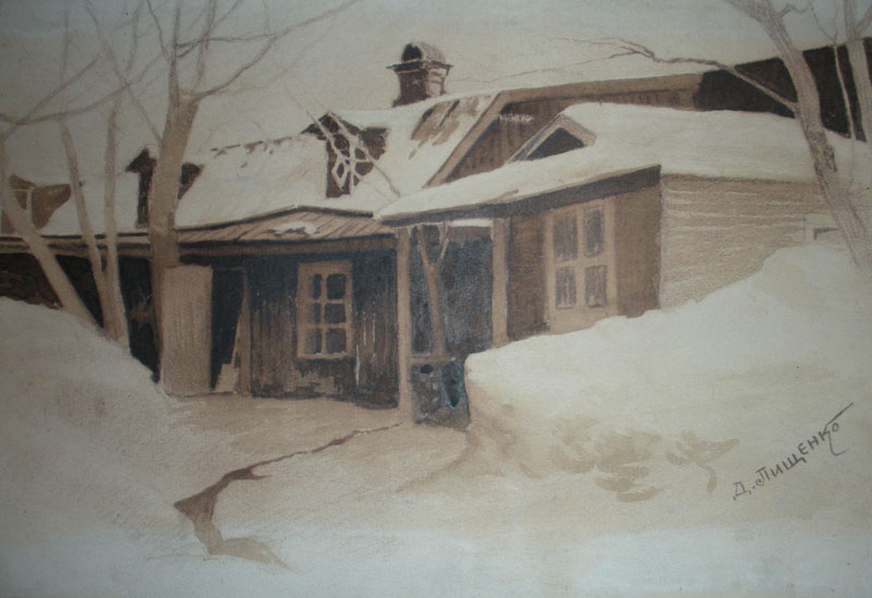 Дачный домик в снегах. Из коллекции В.В. Мелентьева